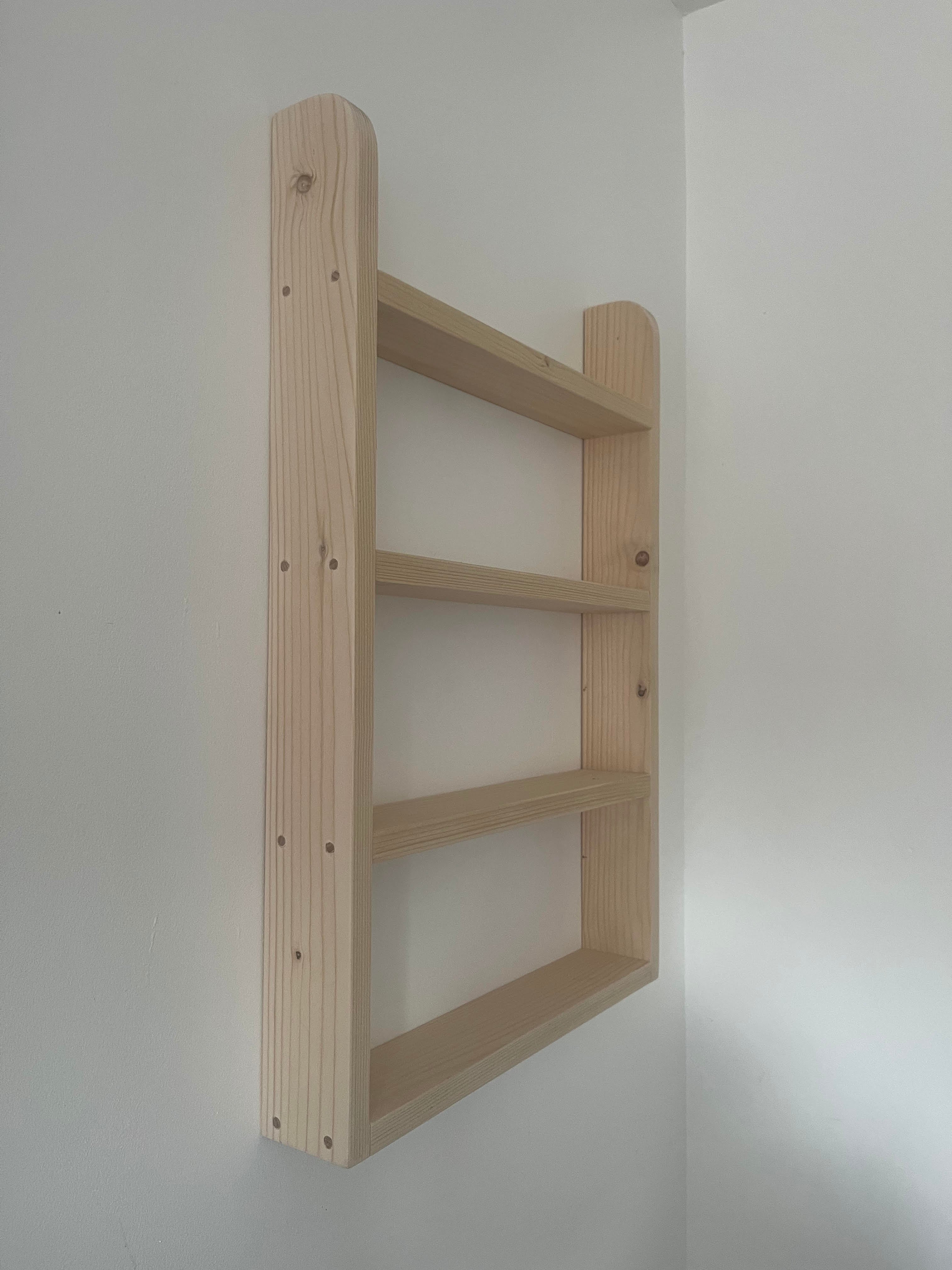 Handmade Wooden Spice Rack | 4 Tier Wall Mounted | FRYDECO