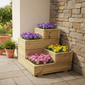 Wooden Corner Planter - Cascade Garden Stand | FRYDECO