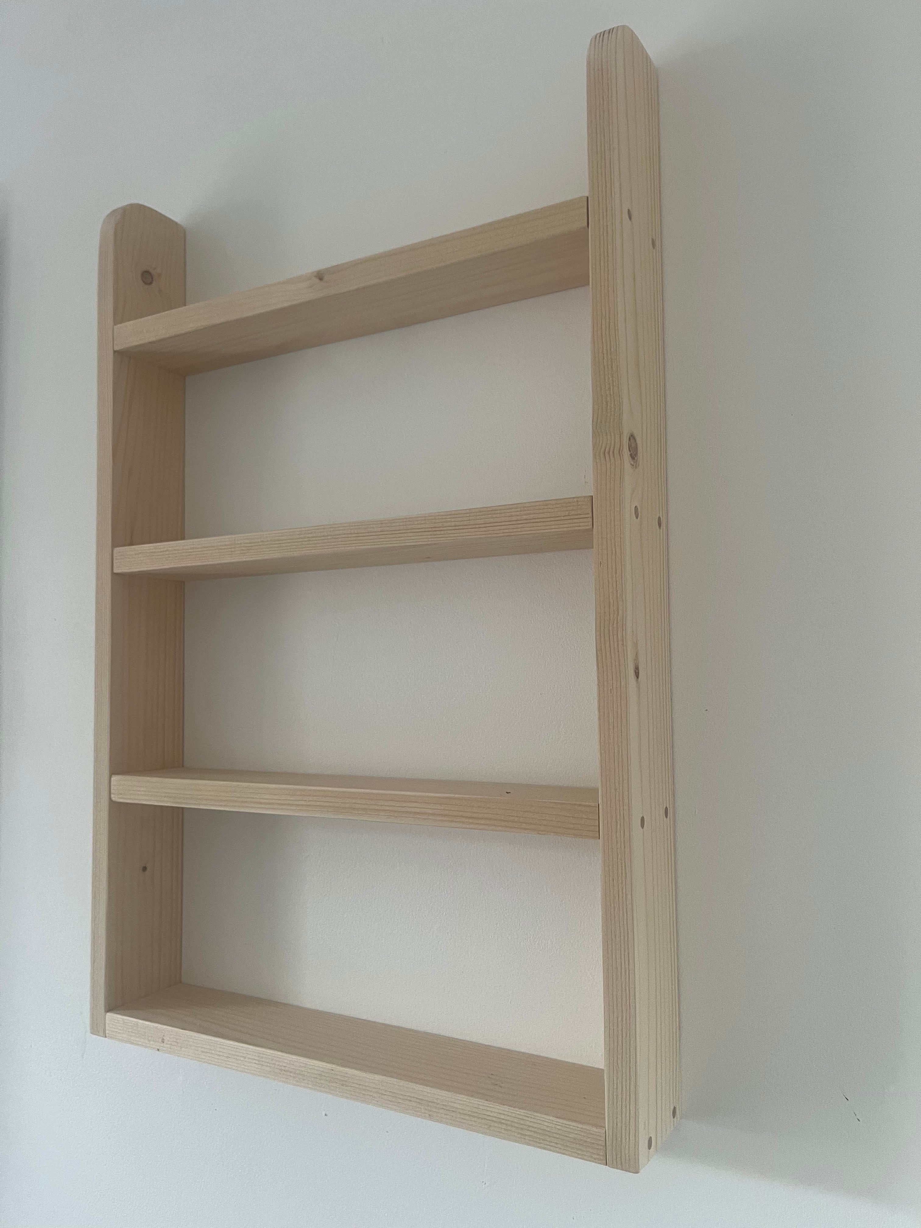 Handmade Wooden Spice Rack | 4 Tier Wall Mounted | FRYDECO