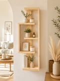 Geometric Pine Wall Shelf – Handmade Asymmetrical Display