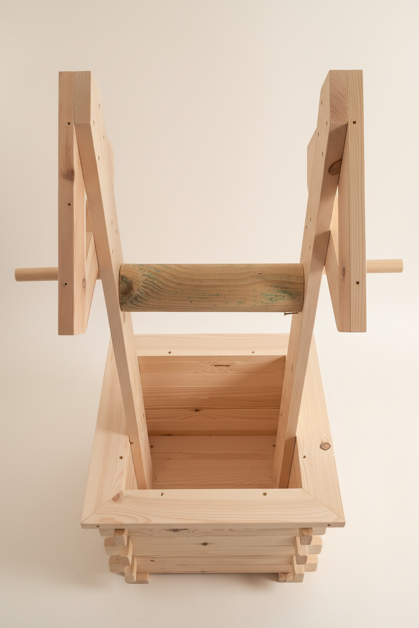 Handmade Solid Pine Wishing Well Planter – Rustic Garden Feature, UK Made