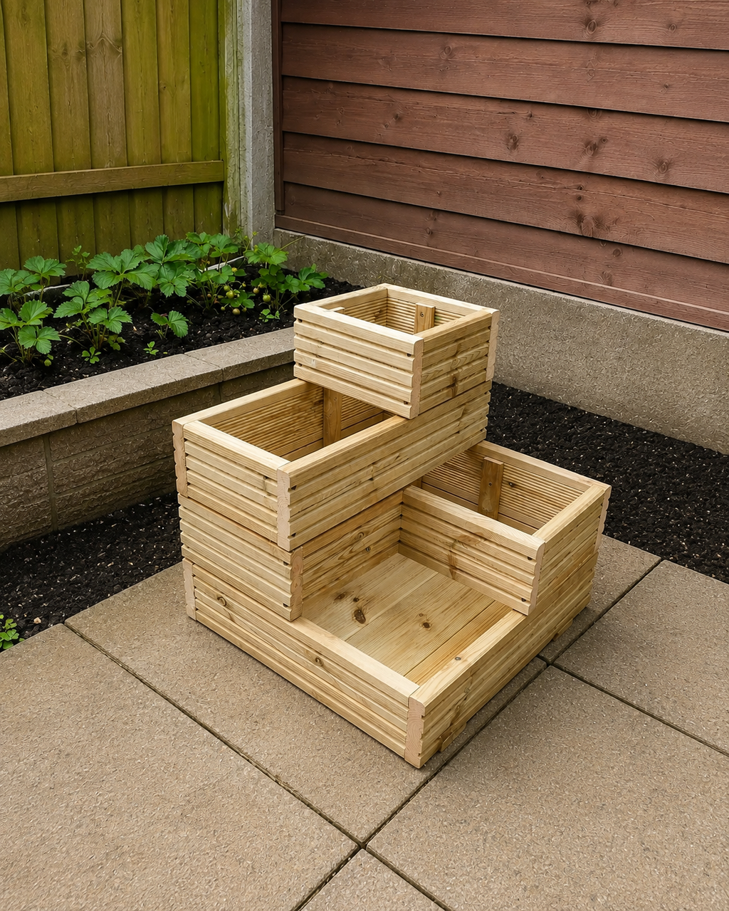 Wooden Corner Planter - Cascade Garden Stand | FRYDECO