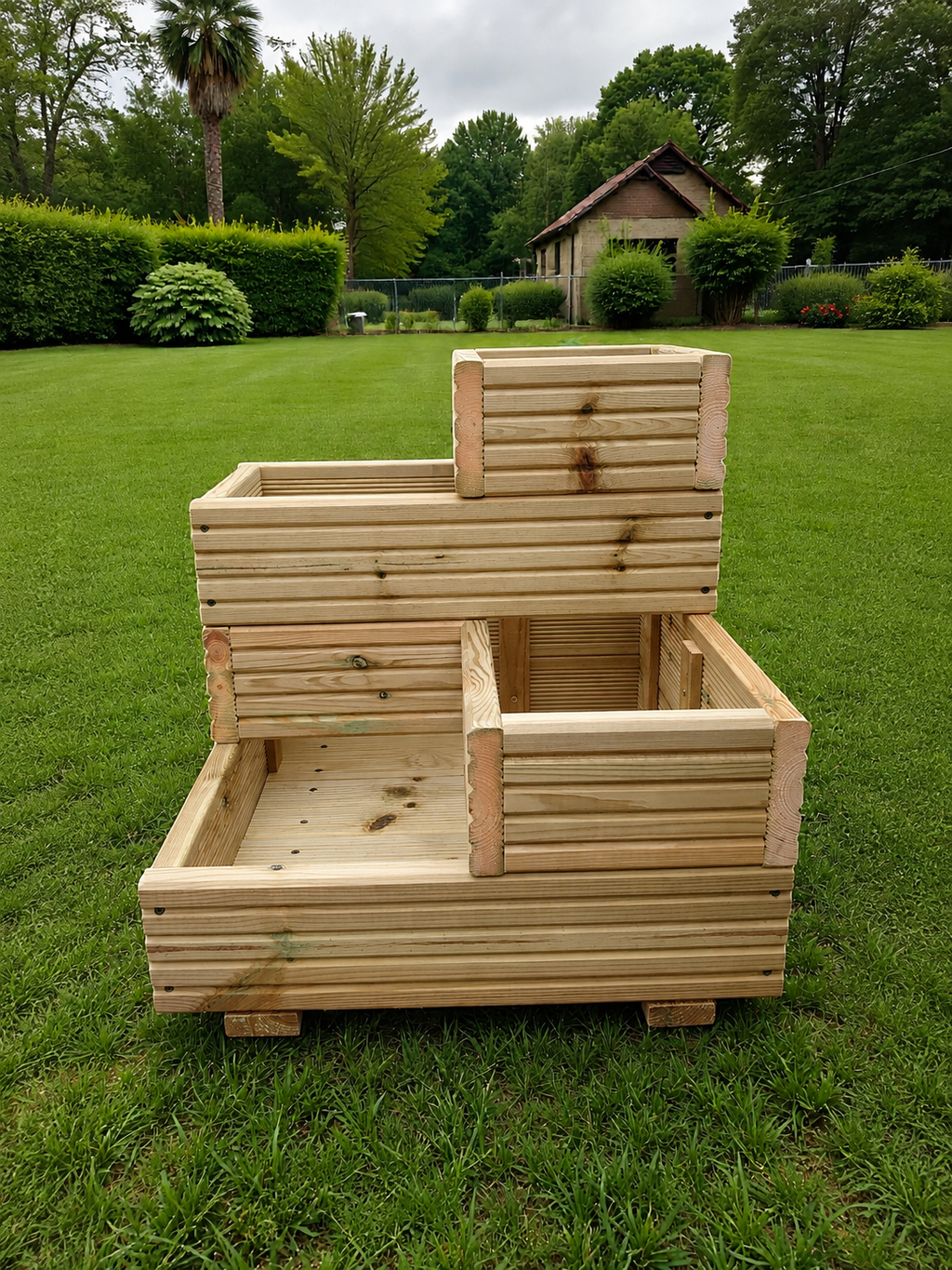 Wooden Corner Planter - Cascade Garden Stand | FRYDECO