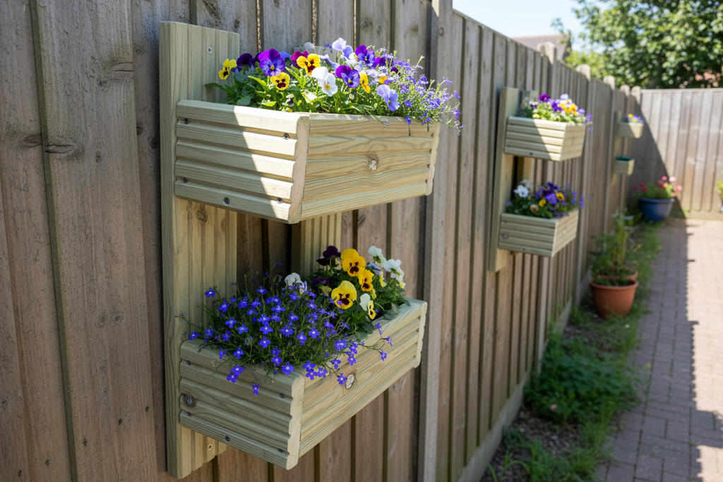 Vertical 2-Tier Wall Planter - Wooden Garden Planter | FRYDECO