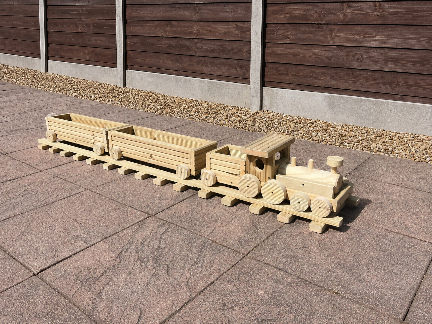 Wooden Train Garden Planter with Tracks | Outdoor Flower Planter | FRYDECO