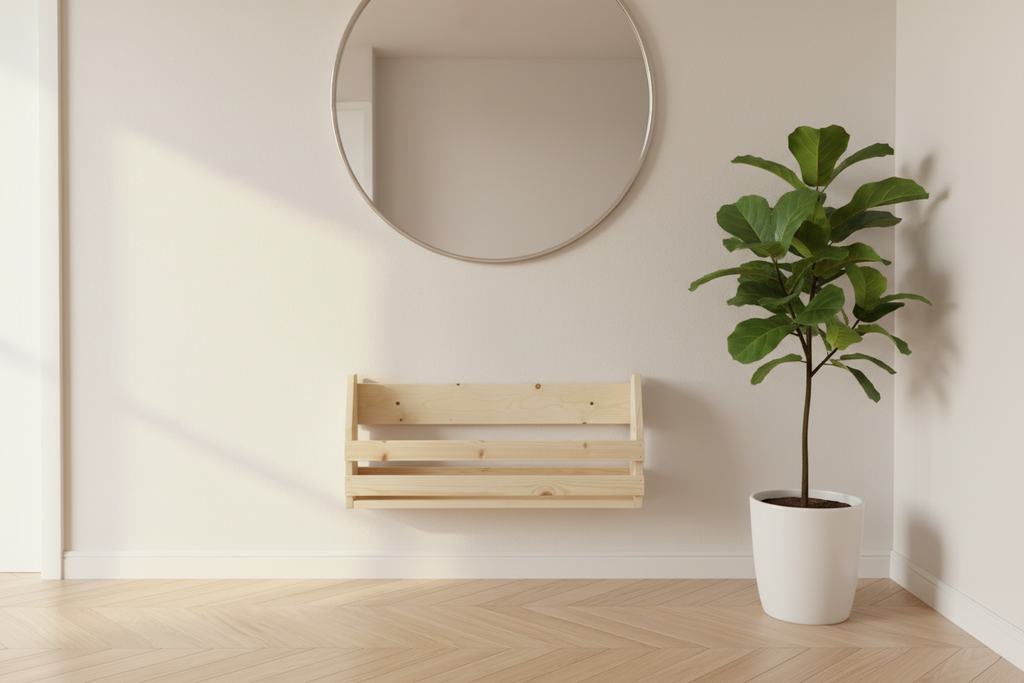 Wall Mounted Shoe Rack | Handmade Wooden Floating Shoe Shelf | FRYDECO