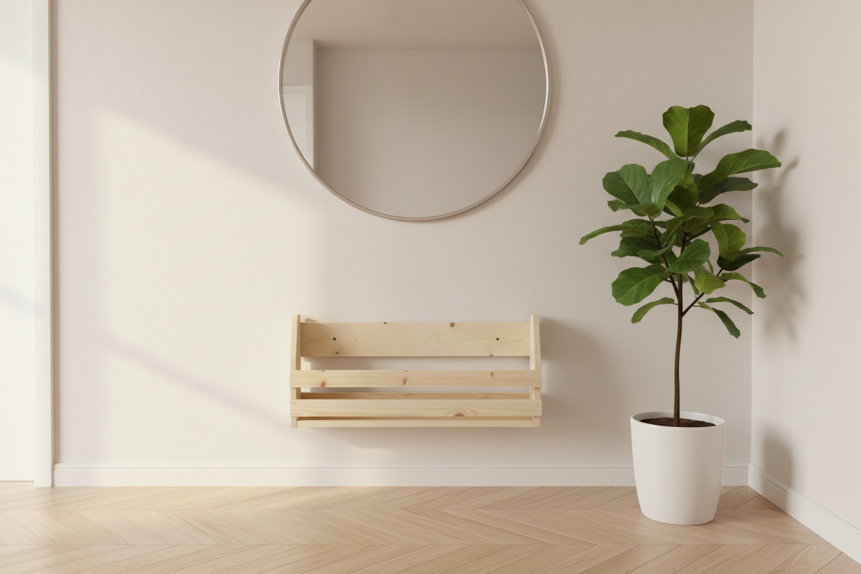 Wall Mounted Shoe Rack | Handmade Wooden Floating Shoe Shelf | FRYDECO