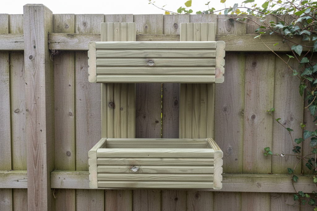 Vertical 2-Tier Wall Planter - Wooden Garden Planter | FRYDECO