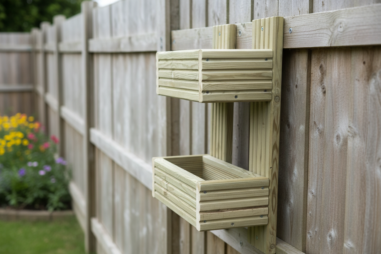 Vertical 2-Tier Wall Planter - Wooden Garden Planter | FRYDECO
