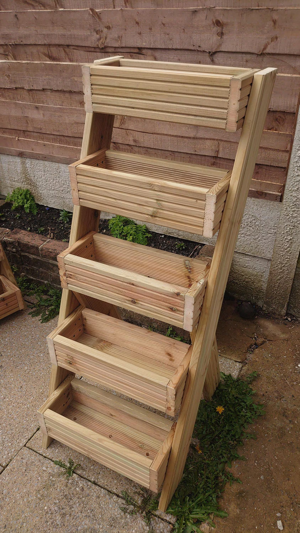 5-Tier Wooden Planter Stand - Garden Plant Display Stand | FRYDECO