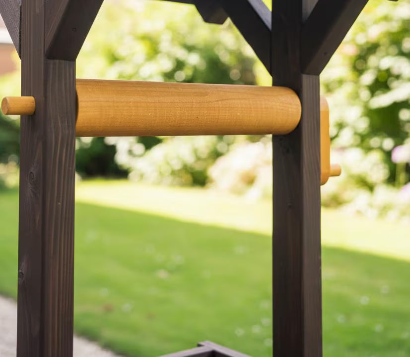 Wooden Wishing Well Planter – Handcrafted Garden Feature
