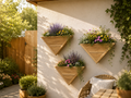 Wooden Triangle Wall Planter, Handcrafted UK Garden Flower Box, Vertical Herb Planter