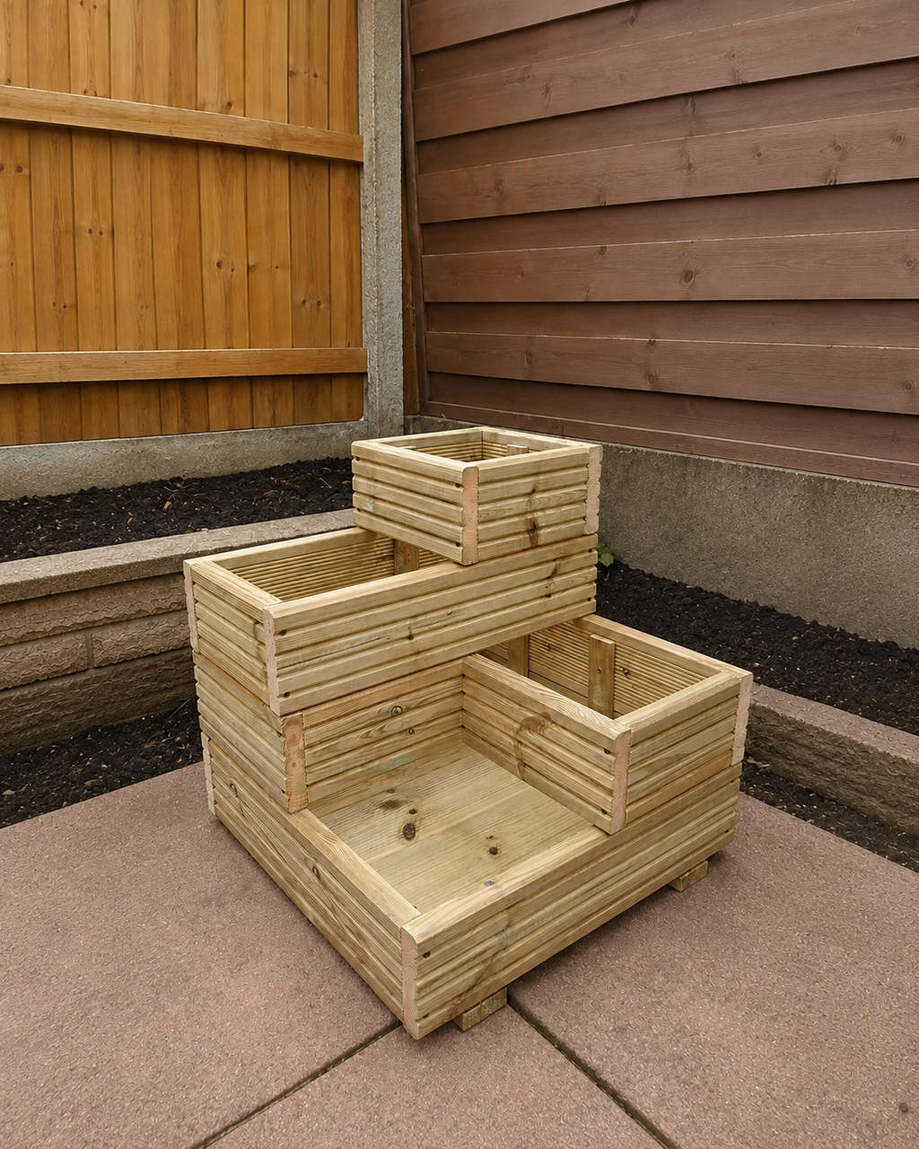 Wooden Corner Planter - Cascade Garden Stand | FRYDECO