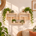 Interlocking Wooden Wall Shelf – Large Pine Display Shelf