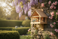 Wooden Bird Feeder with Pitched Roof - Handcrafted Bird House | FRYDECO