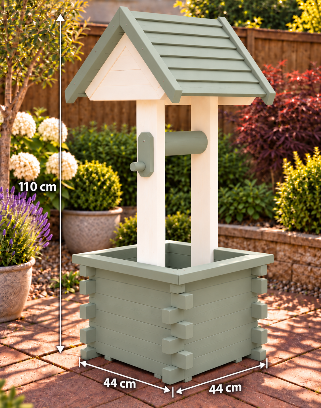 Meadow Wishing Well Garden Planter – Handmade Solid Pine