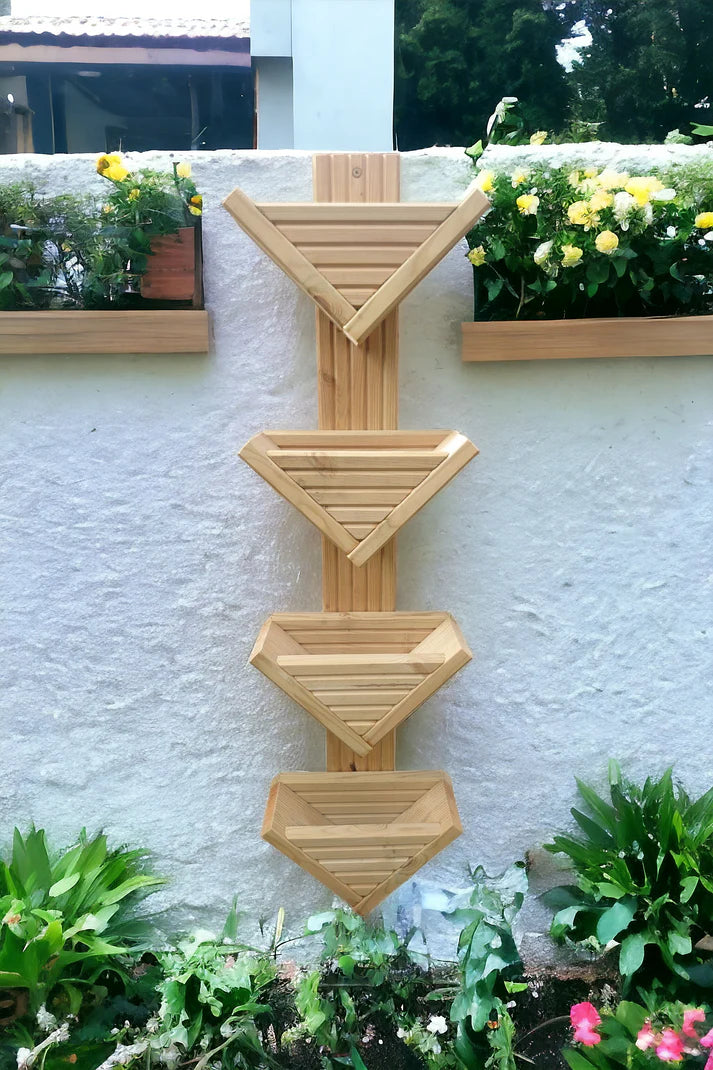 Diamond-Shaped Wall Planter 4 Tier - Geometric Garden Planter | FRYDECO