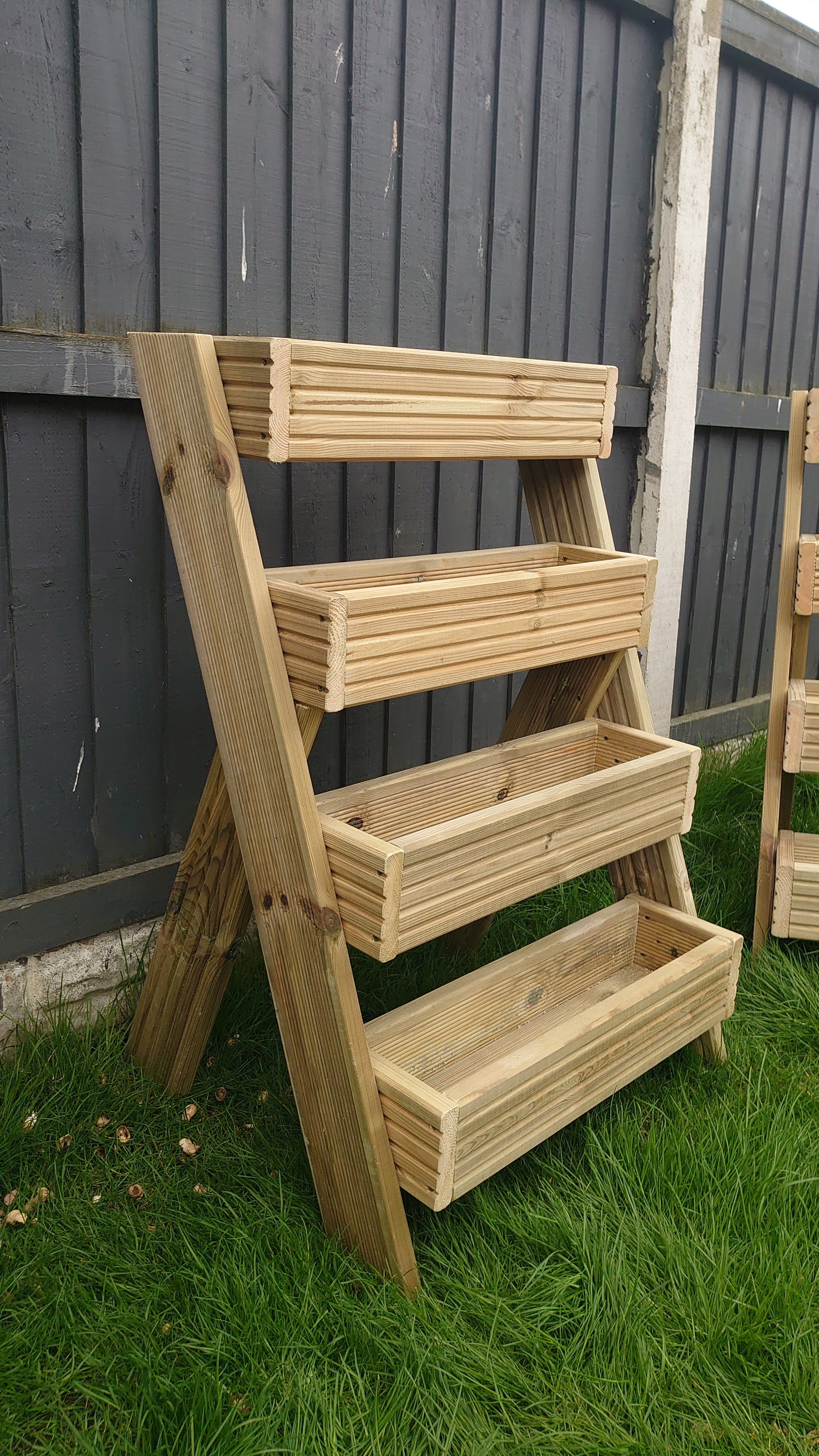 4-Tier Wooden Planter Stand