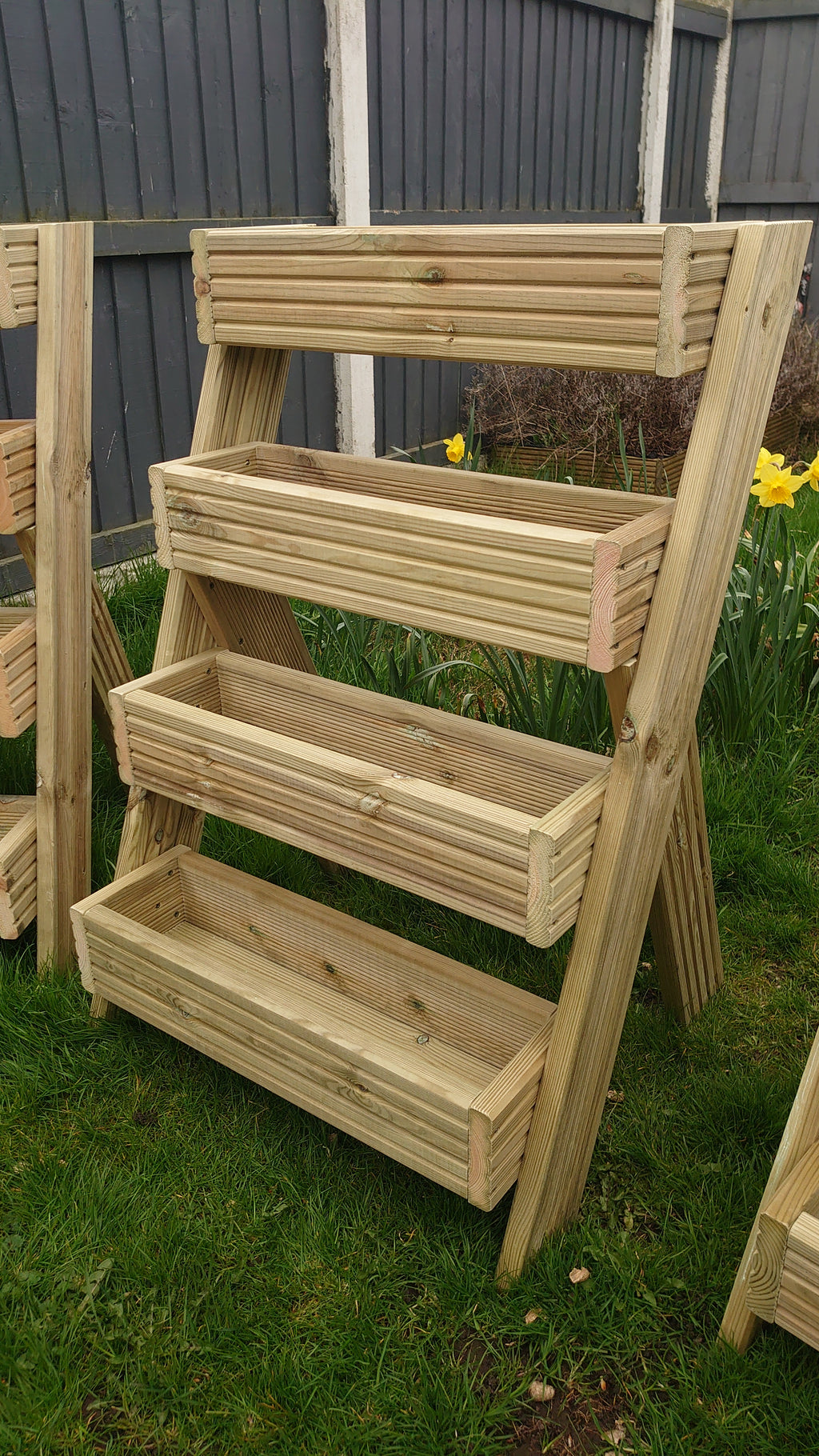 4-Tier Wooden Planter Stand