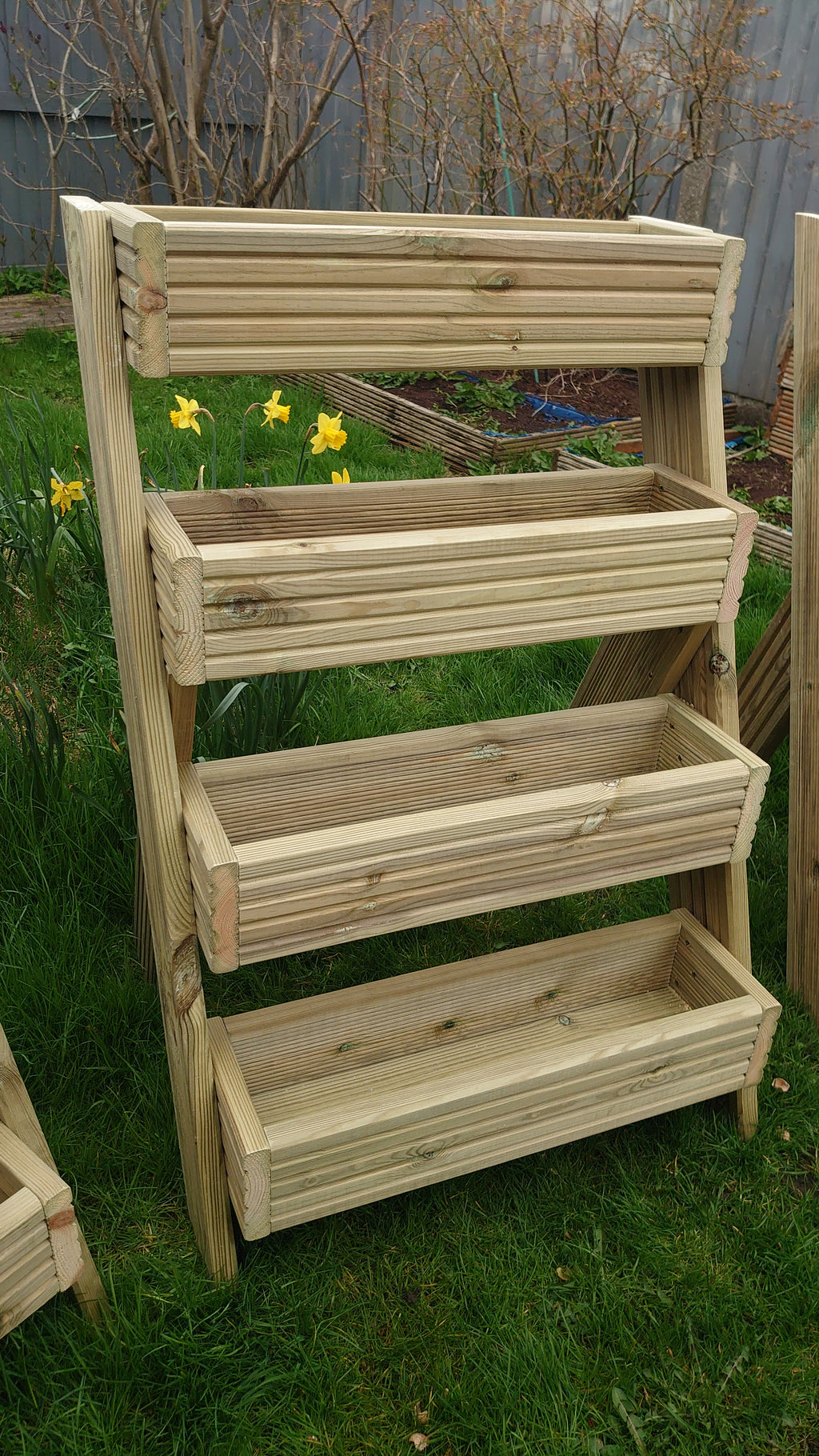 4-Tier Wooden Planter Stand