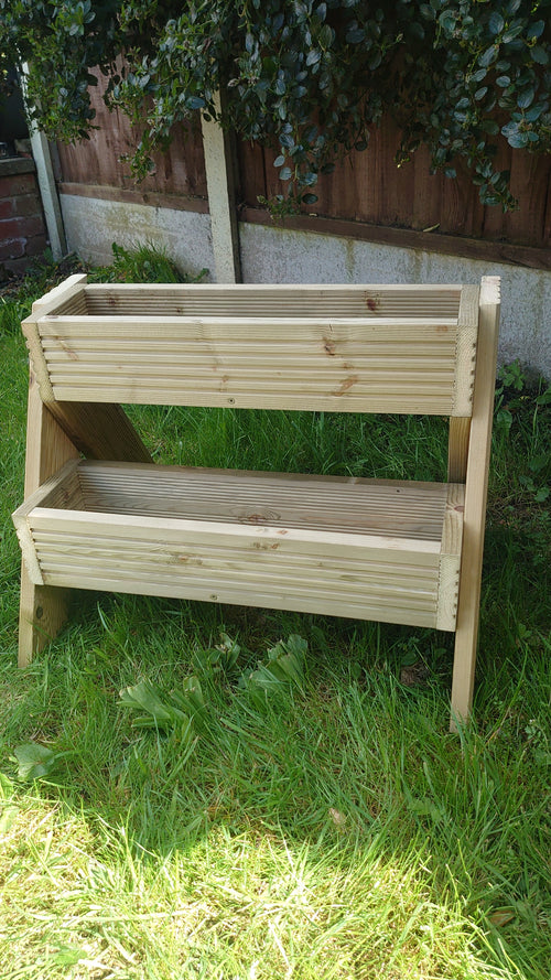 2 -Tier Wooden Planter Stand