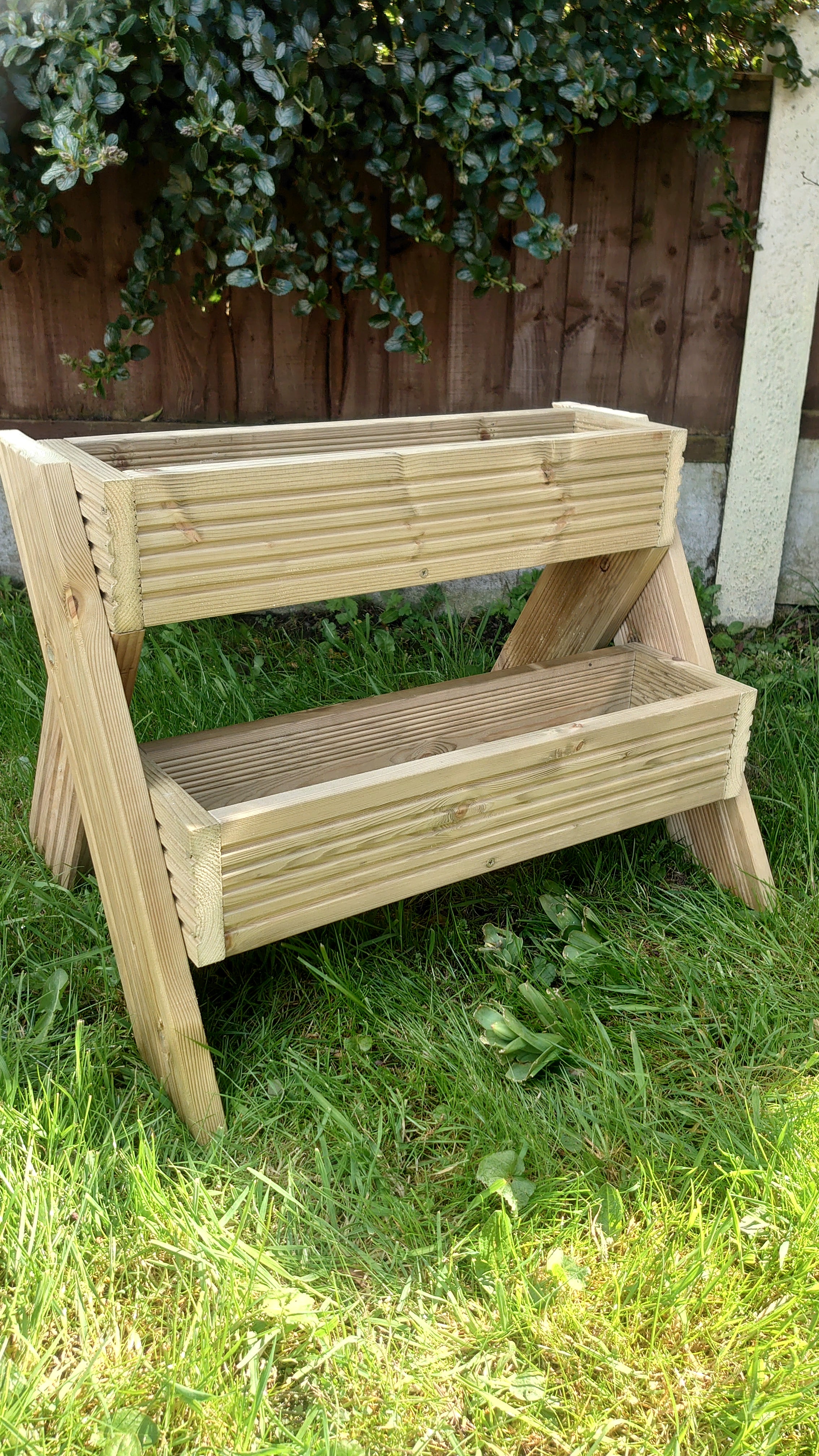 2 -Tier Wooden Planter Stand