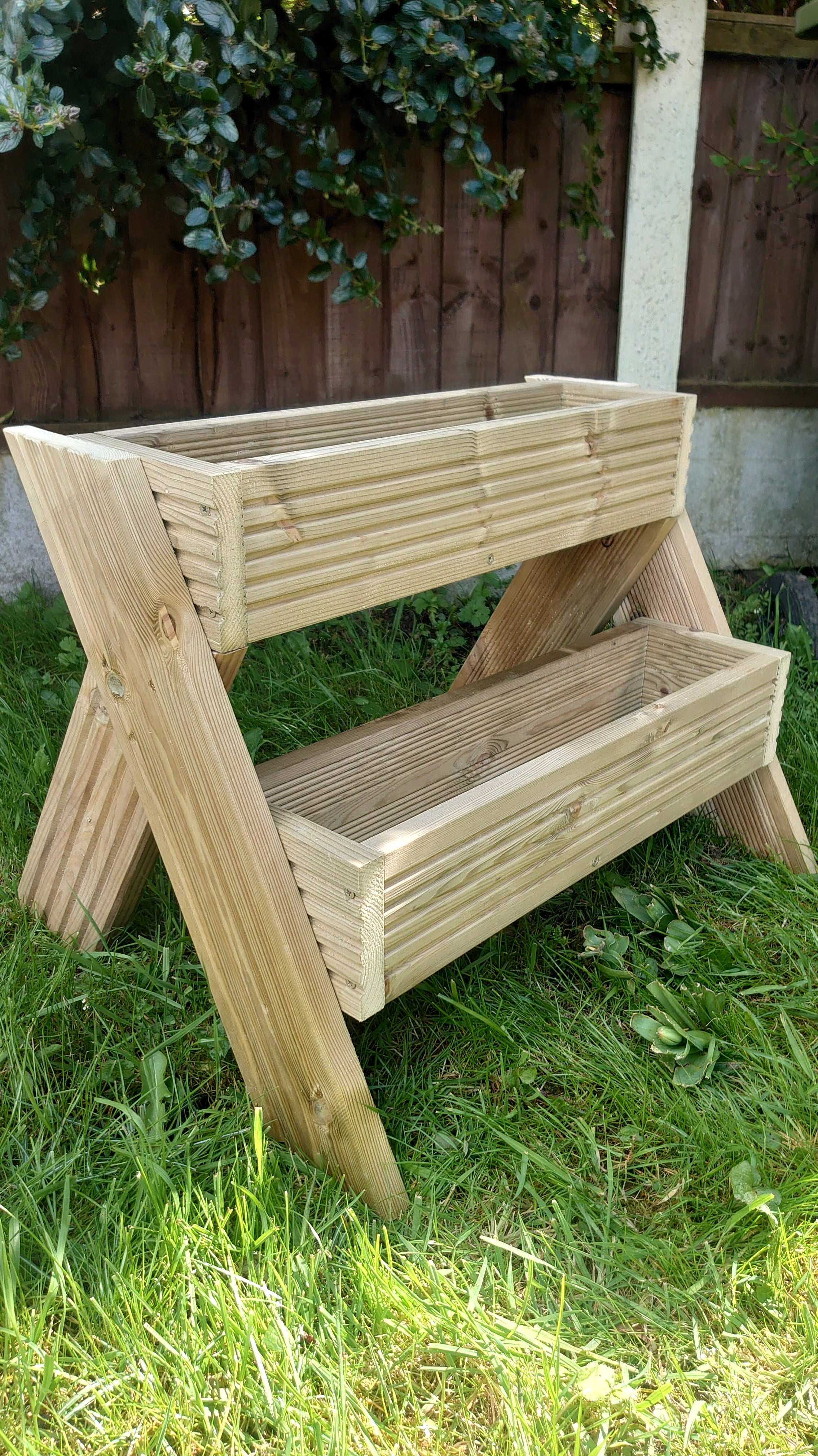 2 -Tier Wooden Planter Stand