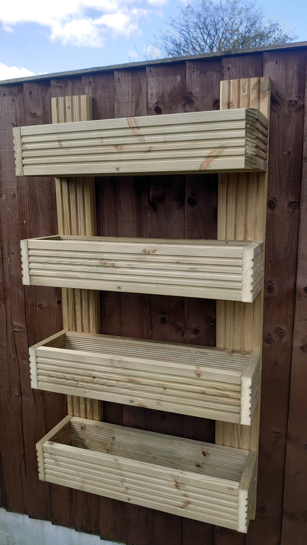 Vertical 4-Tier Wall Planter - Wooden Garden Planter | FRYDECO