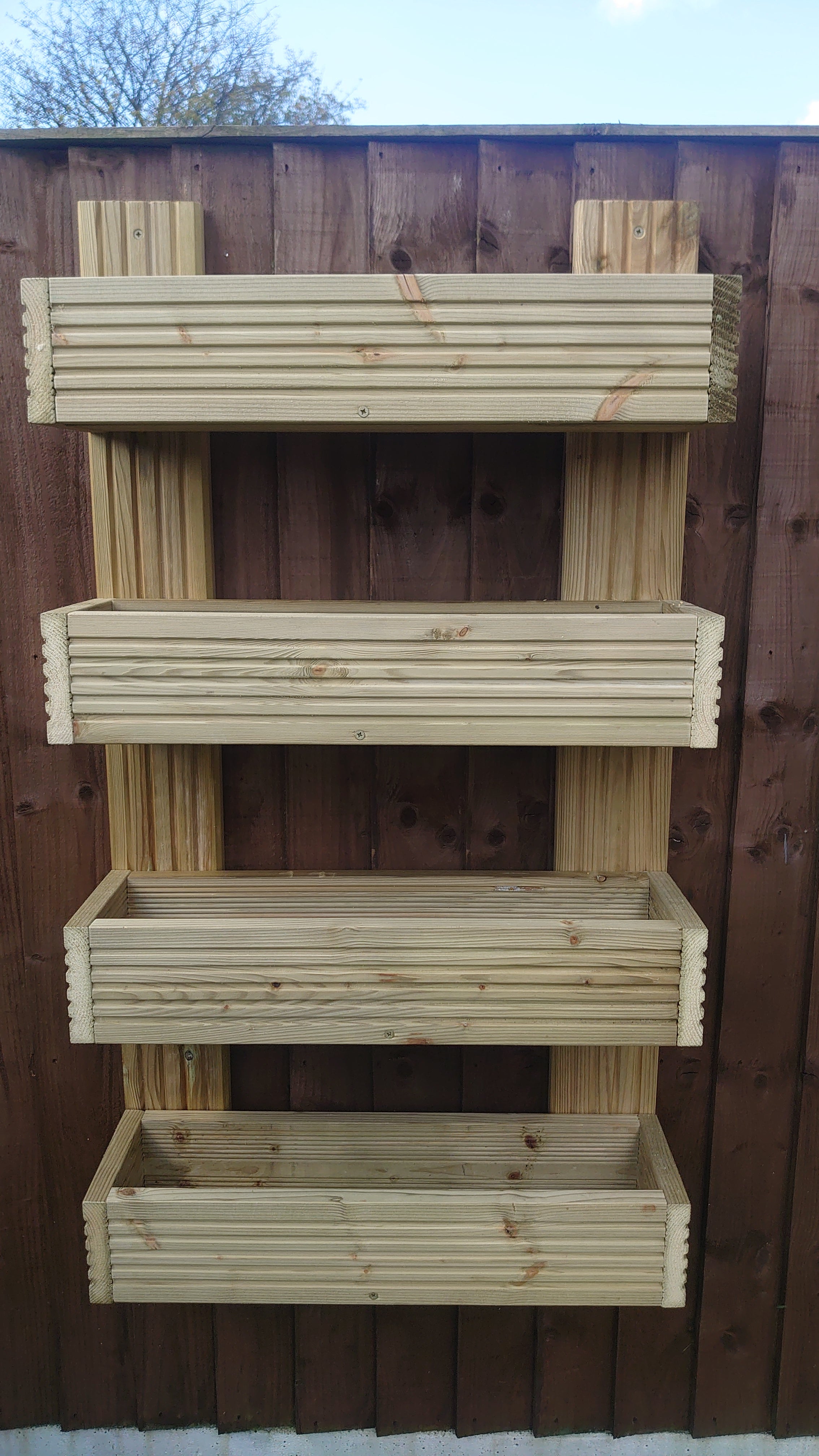 Vertical 4-Tier Wall Planter - Wooden Garden Planter | FRYDECO