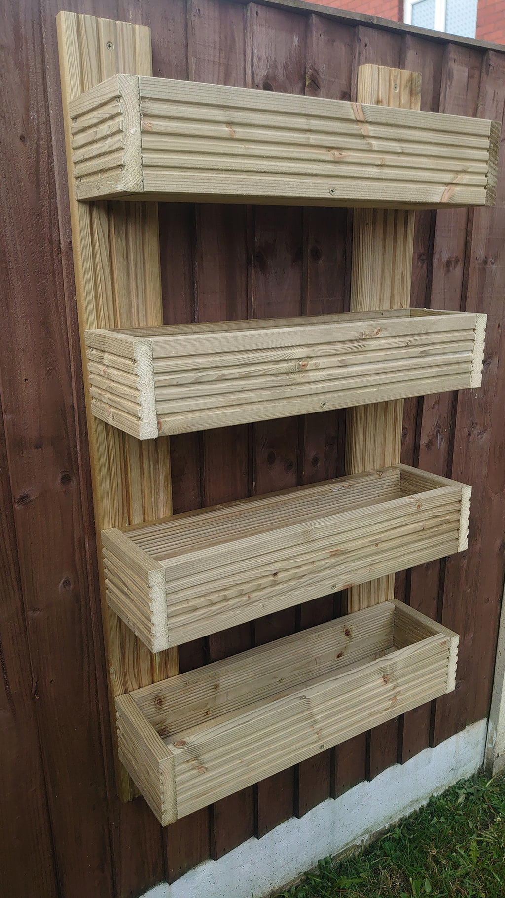 Vertical 4-Tier Wall Planter - Wooden Garden Planter | FRYDECO