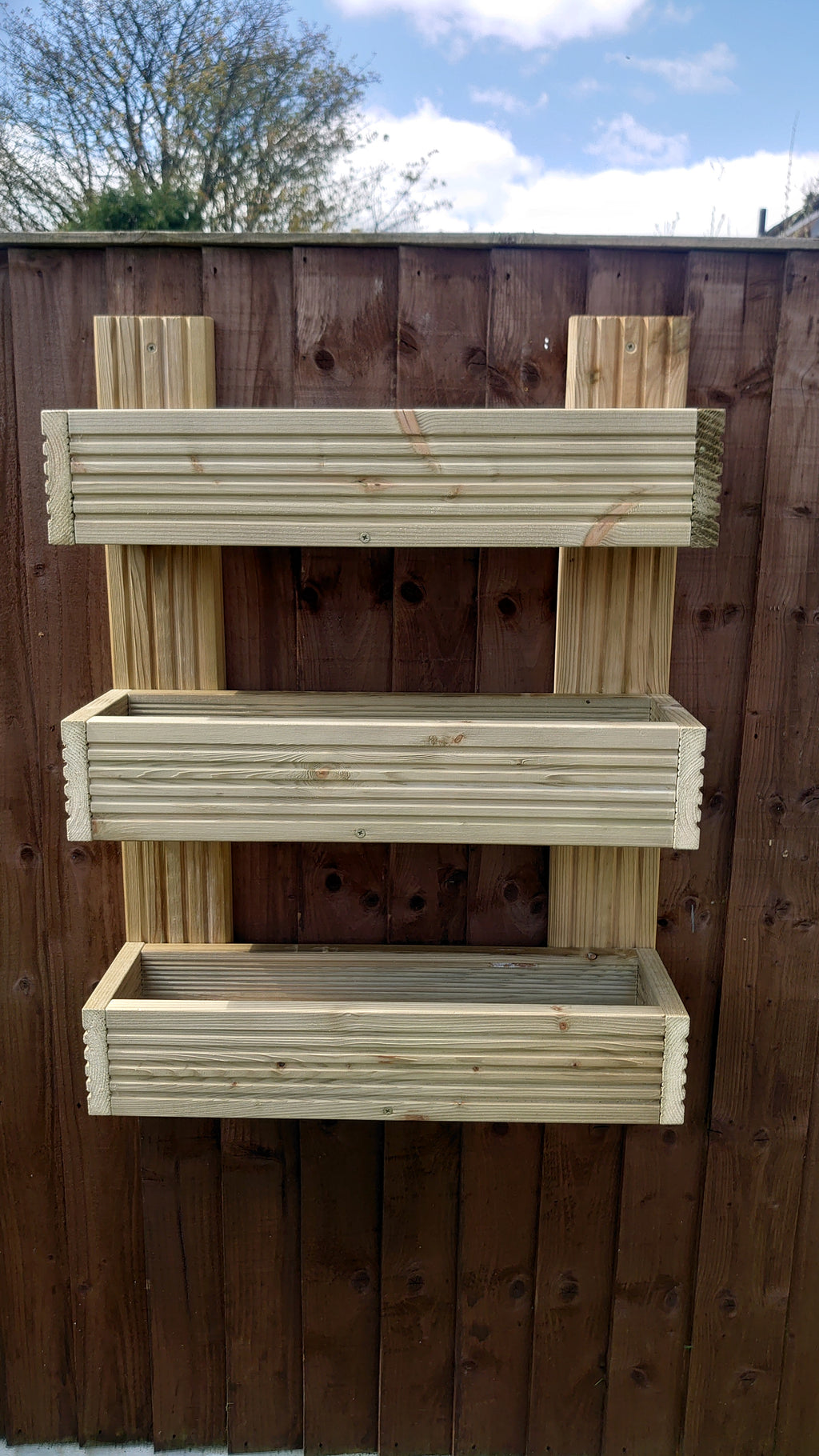 Vertical 3-Tier Wall Planter - Wooden Garden Planter | FRYDECO
