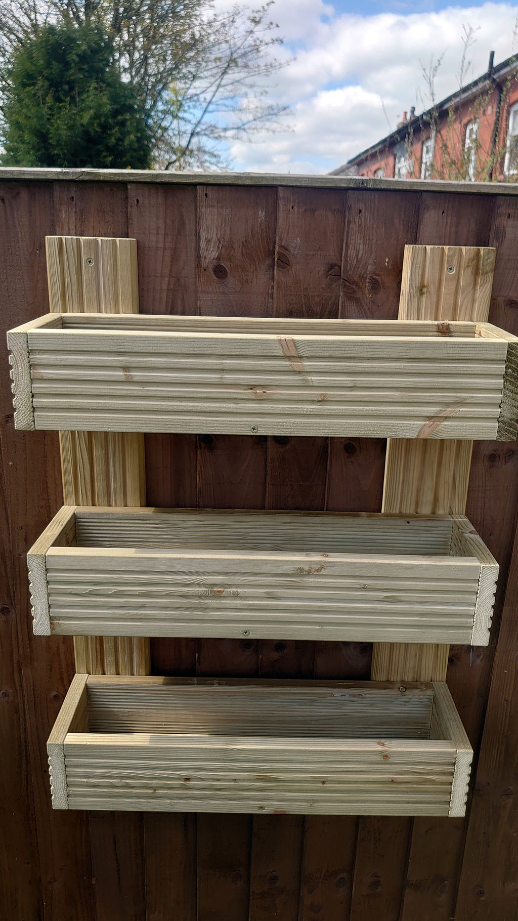 Vertical 3-Tier Wall Planter - Wooden Garden Planter | FRYDECO