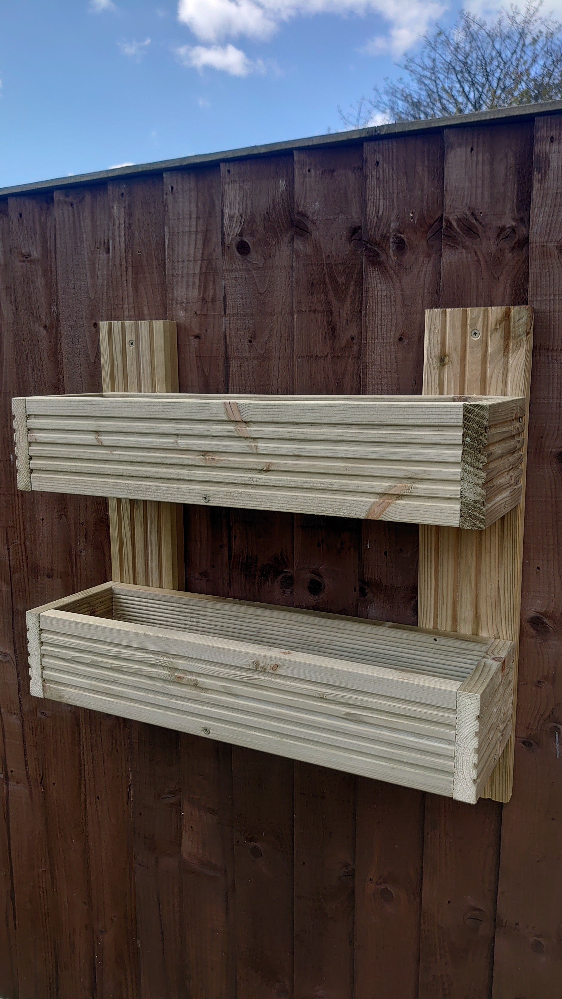 Vertical 2-Tier Wall Planter - Wooden Garden Planter | FRYDECO