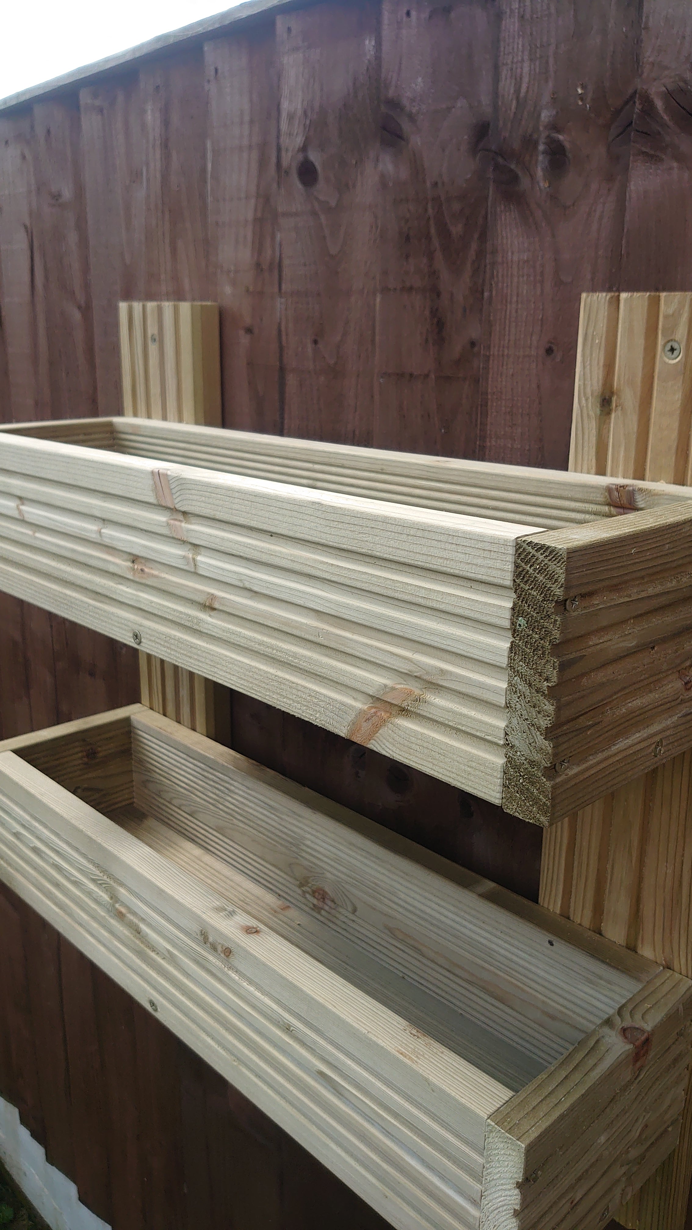 Vertical 2-Tier Wall Planter - Wooden Garden Planter | FRYDECO