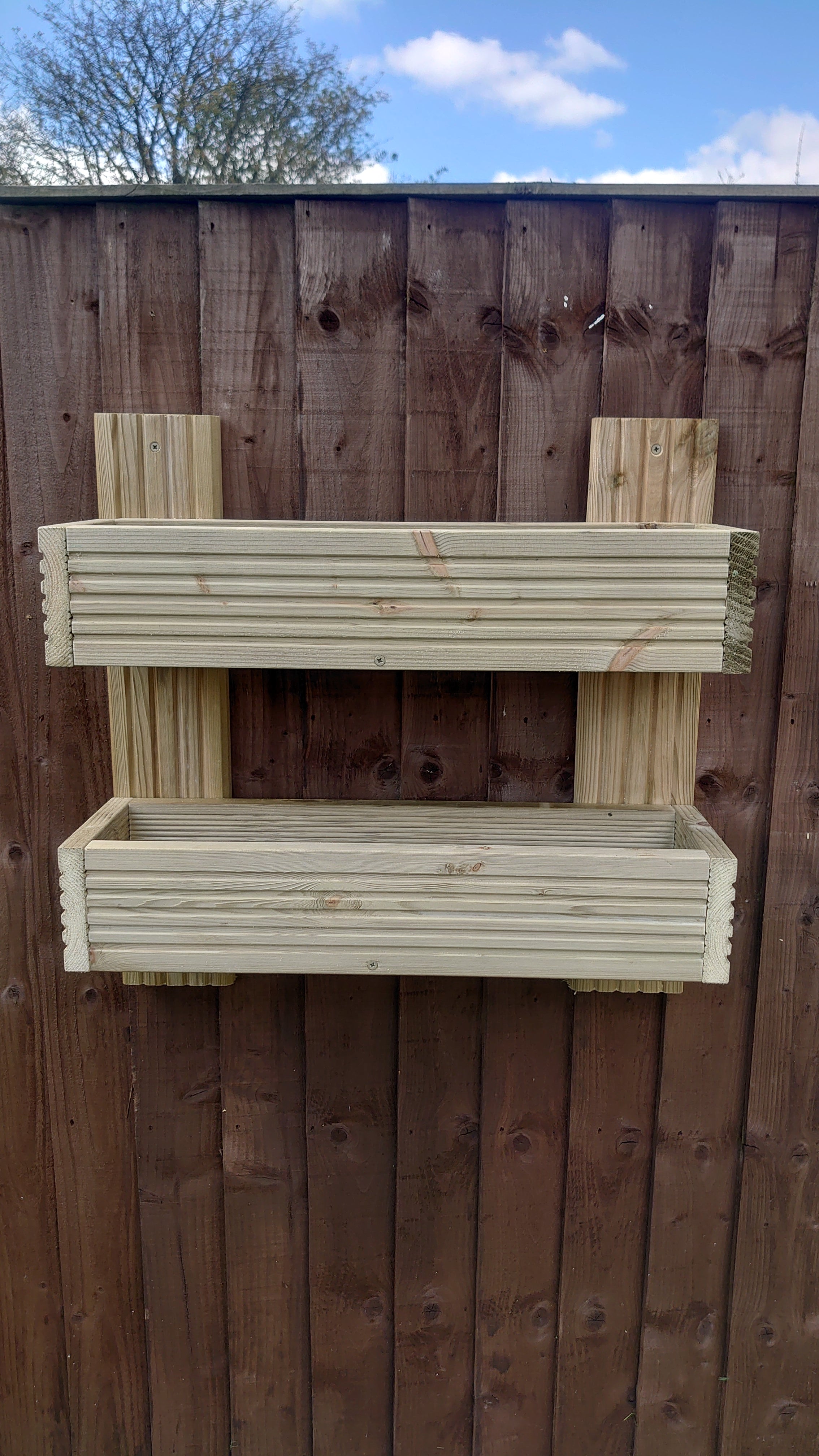 Vertical 2-Tier Wall Planter - Wooden Garden Planter | FRYDECO