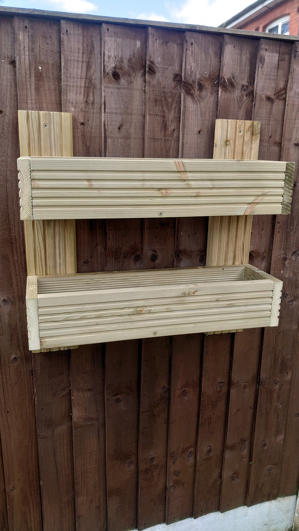 Vertical 2-Tier Wall Planter - Wooden Garden Planter | FRYDECO