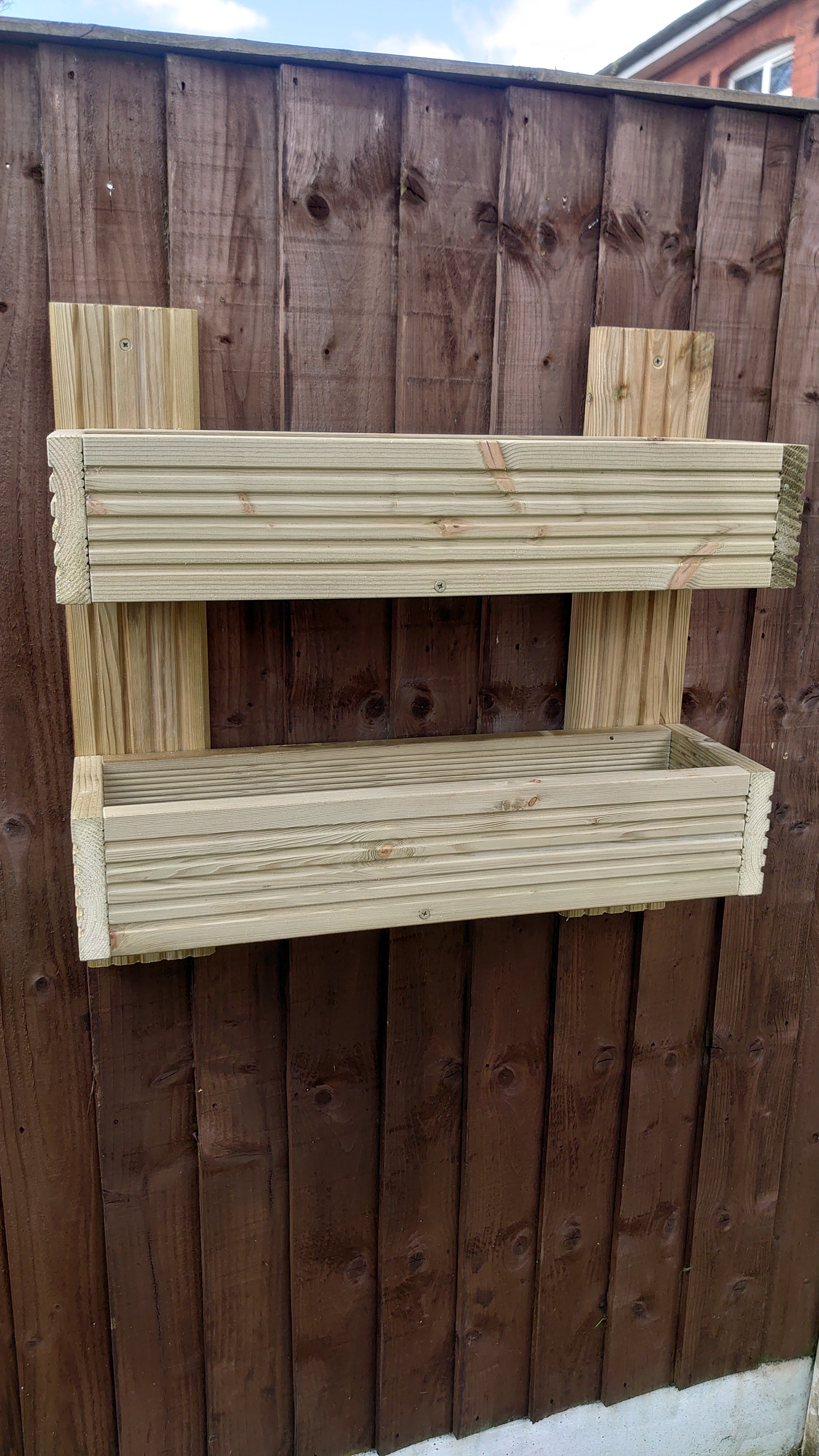 Vertical 2-Tier Wall Planter - Wooden Garden Planter | FRYDECO