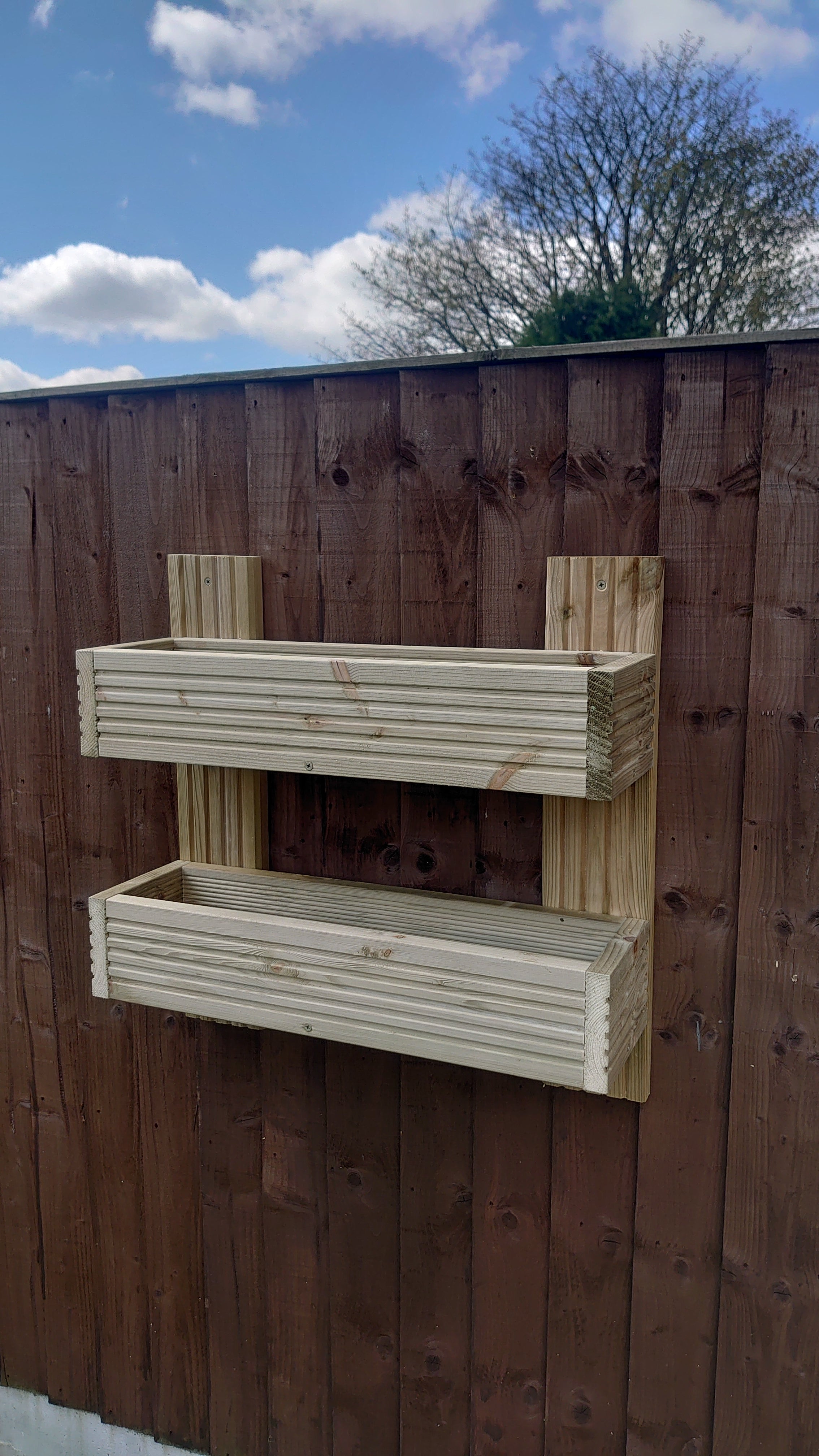 Vertical 2-Tier Wall Planter - Wooden Garden Planter | FRYDECO