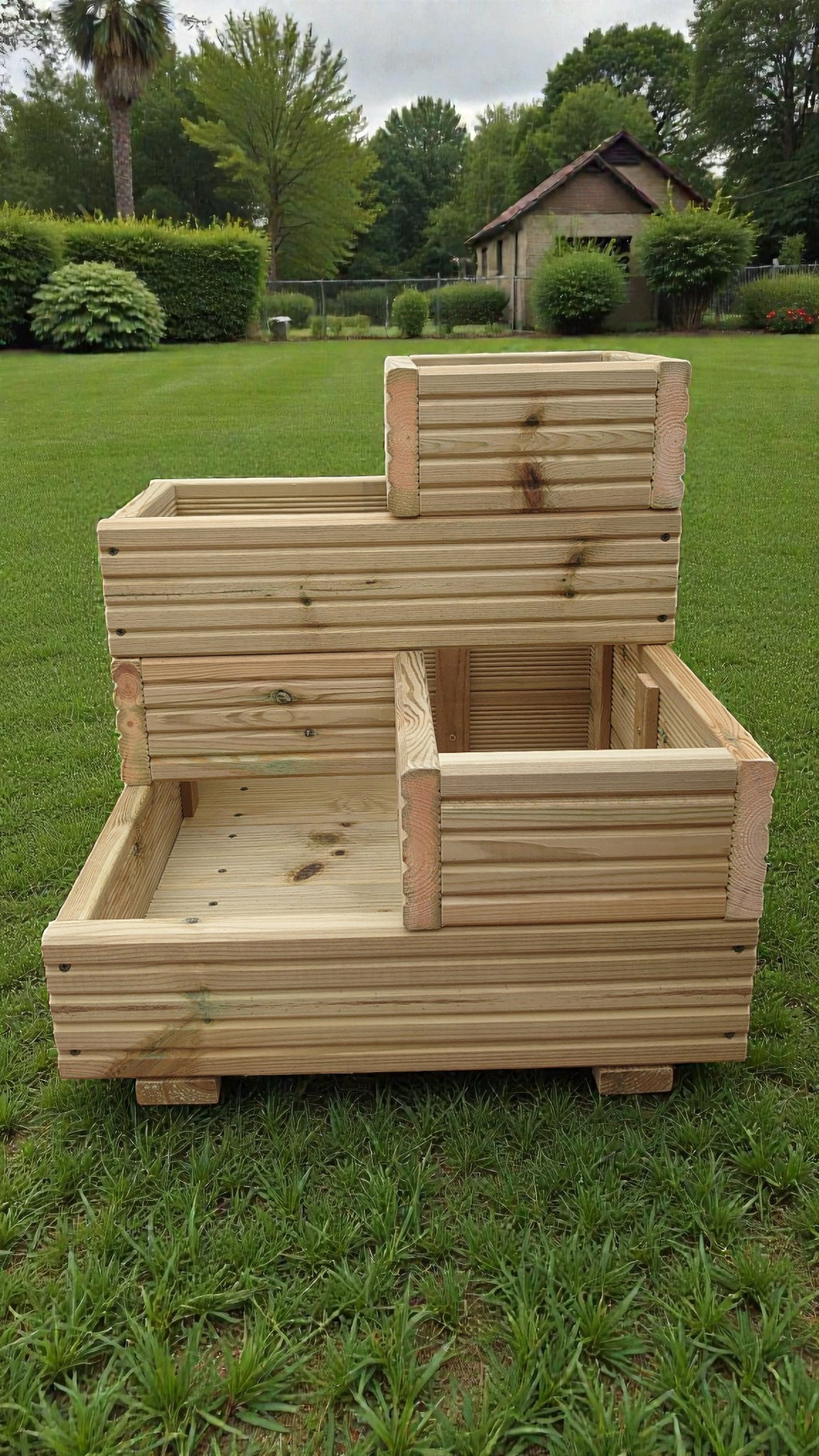 Wooden Corner Planter - Cascade Garden Stand | FRYDECO
