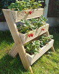 3-Tier Wooden Planter Stand - Garden Plant Display Stand | FRYDECO
