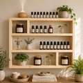 Essential Oil Shelf, Wide Wooden Wall Display Shelf, Essential Oil Storage Rack, Rustic Aromatherapy Organiser | FRYDECO