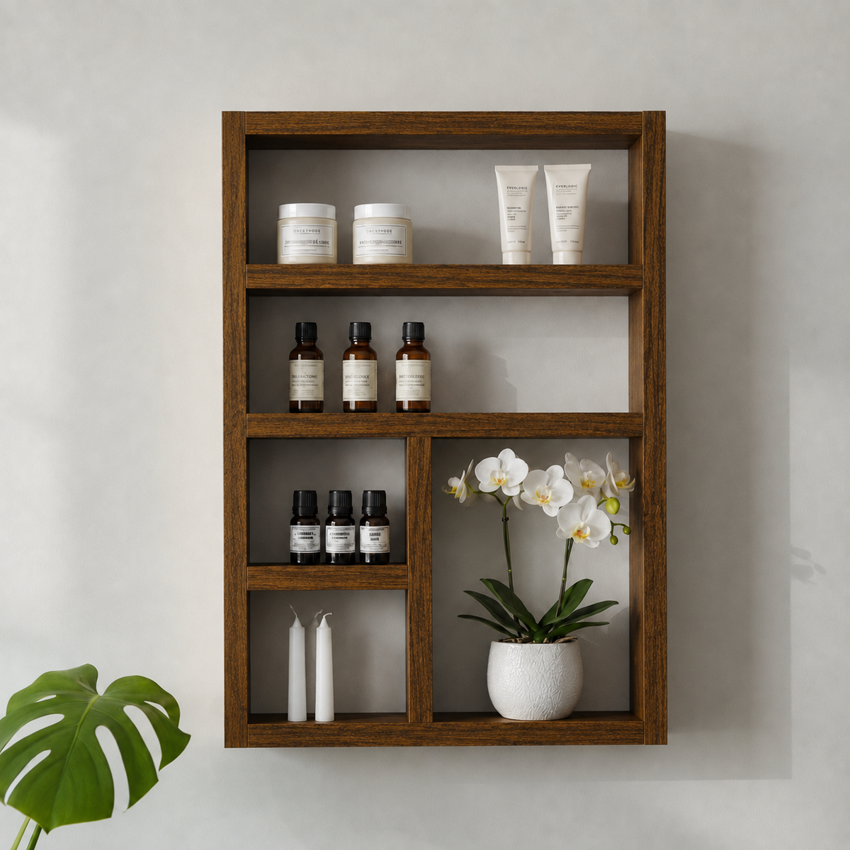 Essential Oils Wall Shelf - Wooden Display Shelf | FRYDECO