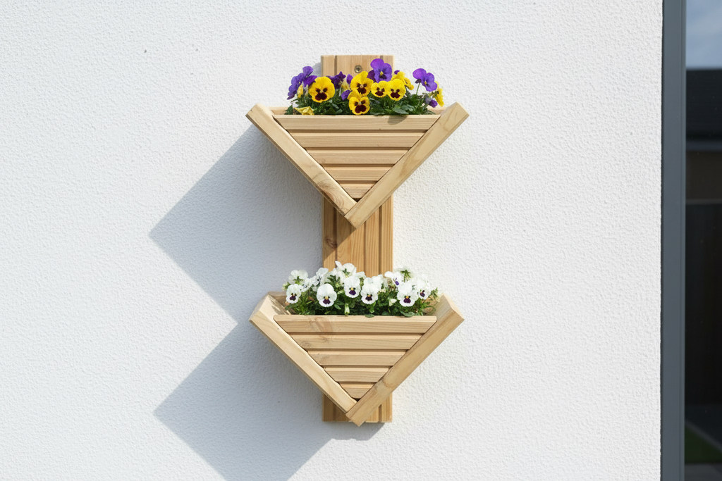 Diamond-Shaped Wall Planter 2 Tier - Geometric Garden Planter | FRYDECO