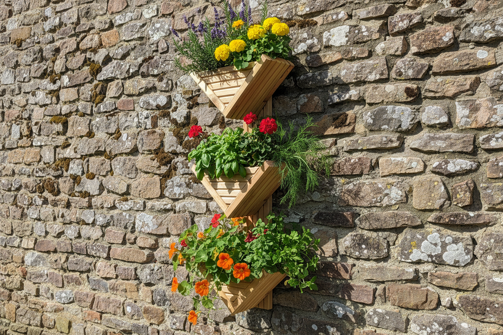 Diamond-Shaped Wall Planter 3 Tier - Geometric Garden Planter | FRYDECO