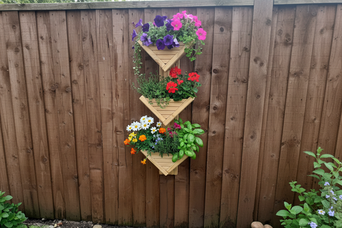 Diamond-Shaped Wall Planter 3 Tier - Geometric Garden Planter | FRYDECO