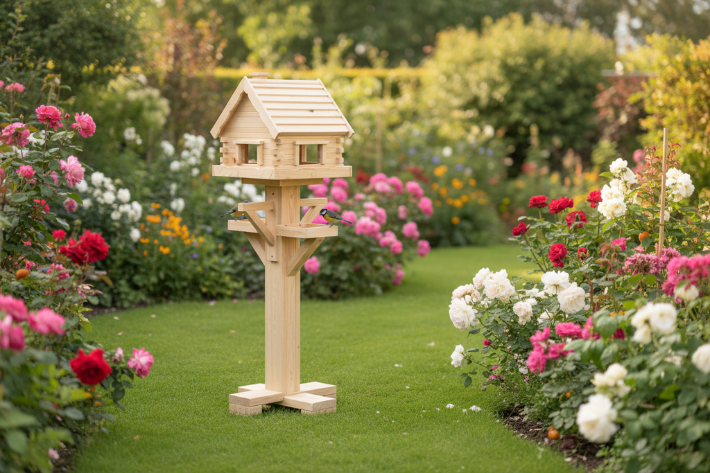 Handcrafted Wooden Bird Feeder House - Garden Bird Feeder | FRYDECO