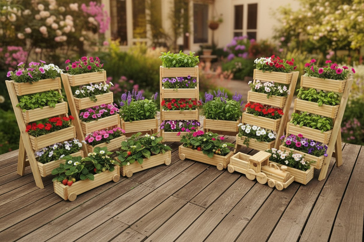 Handcrafted timber garden planters and products