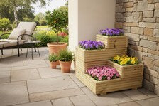 Tiered Wooden Planter Box, Vertical Garden for Herbs, Flowers, Strawberries