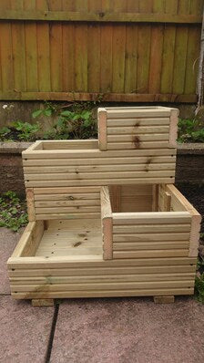 Tiered Wooden Planter Box, Vertical Garden for Herbs, Flowers, Strawberries