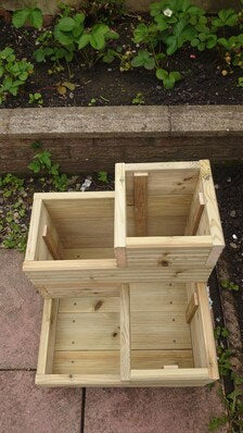 Tiered Wooden Planter Box, Vertical Garden for Herbs, Flowers, Strawberries